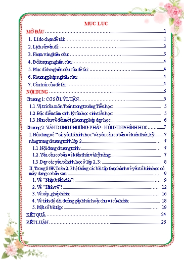 Sáng kiến kinh nghiệm Vận dụng phương pháp phân tích khi giải một số dạng toán hình học Lớp 2, 3